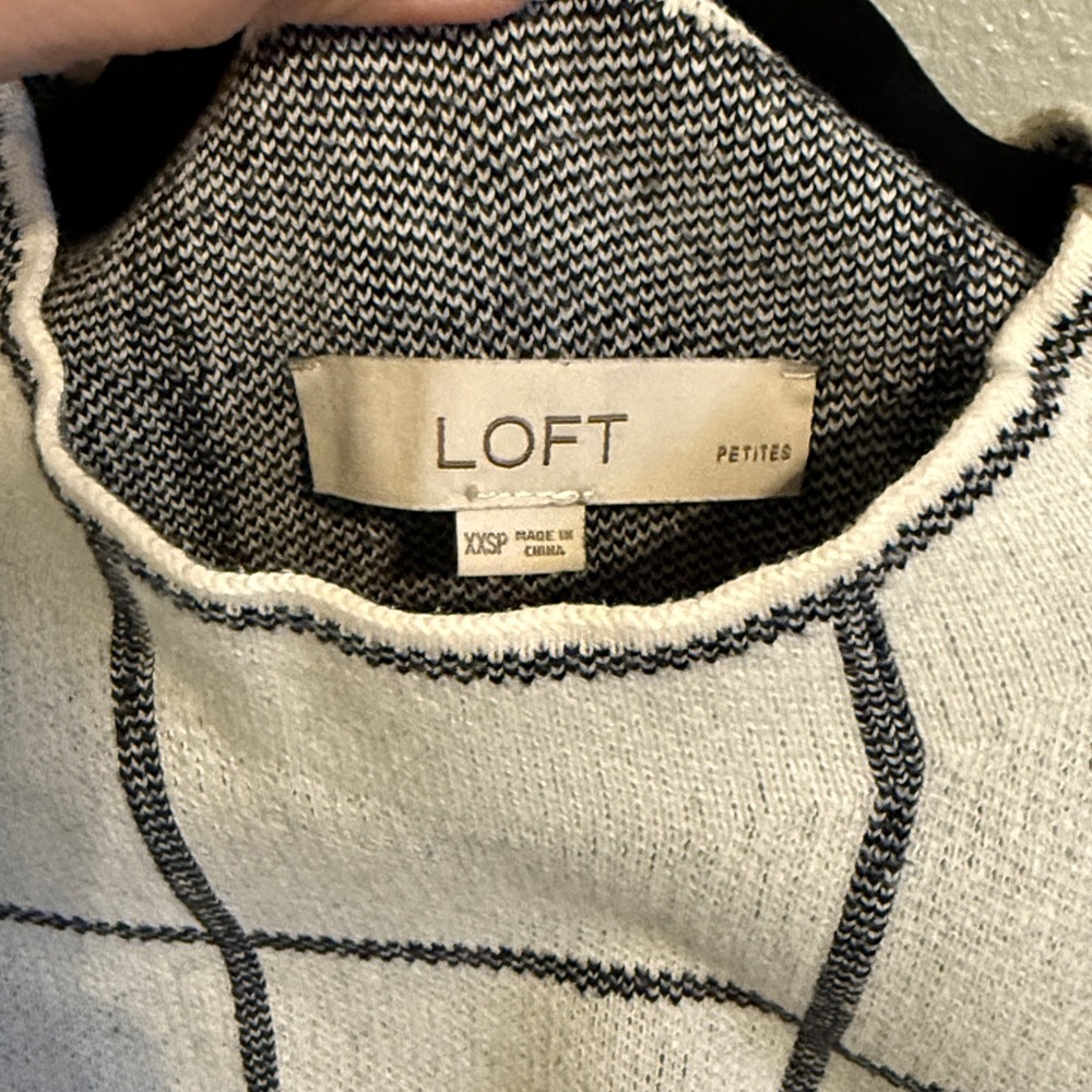 LOFT windowpane mock neck sweater - Picture 3 of 5